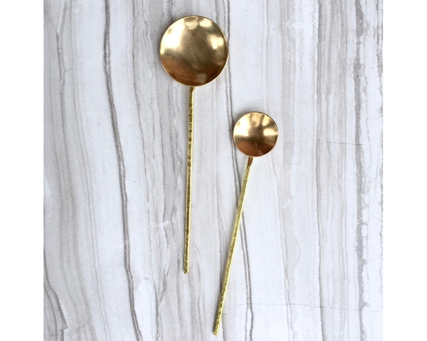 Brass Coffee and Salt Spoon Set