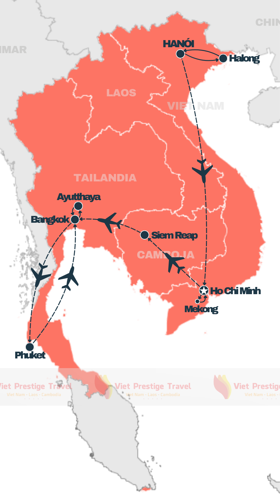 RECORRIDO CON PLAYA EN VIETNAM, CAMBOYA Y TAILANDIA