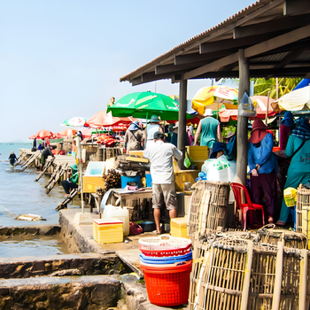 Kep – Mercado de cangrejo y clase de cocina junto al mar