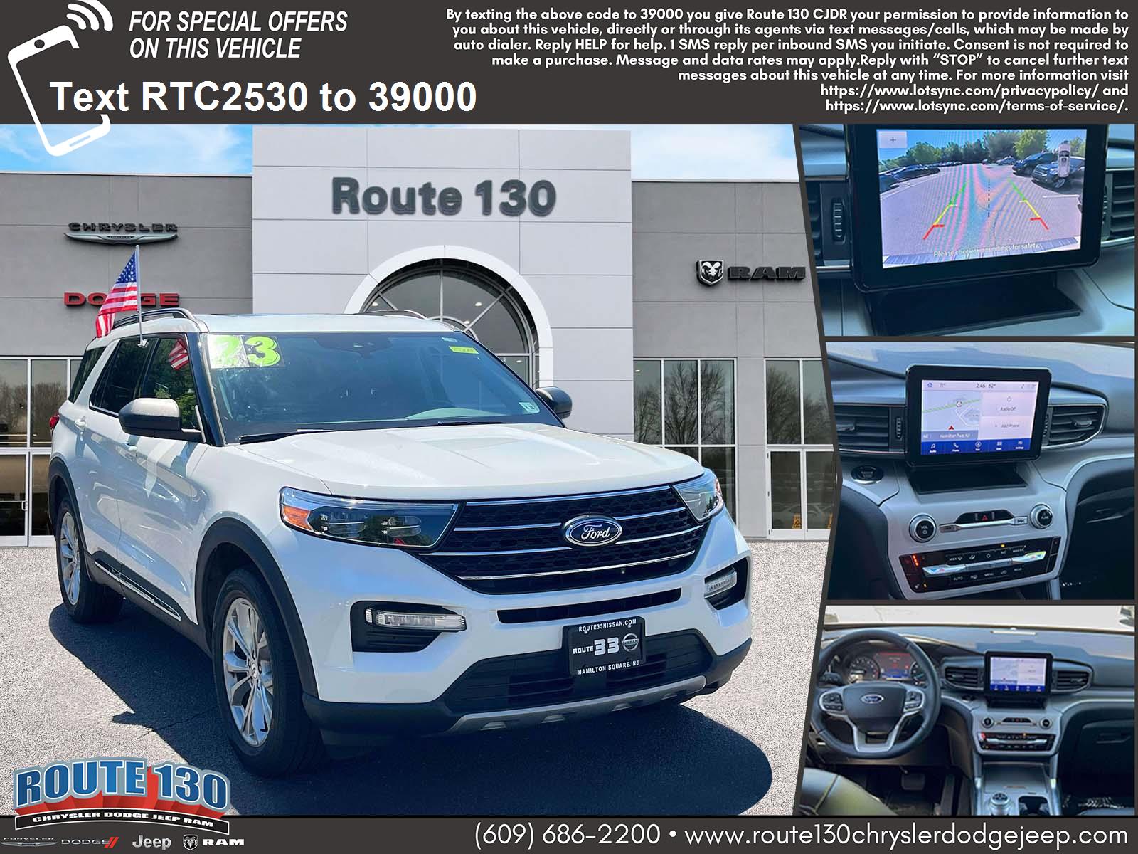 Star White Metallic Tri-Coat 2023 Ford Explorer SUV / Crossover All-Wheel Drive Automatic