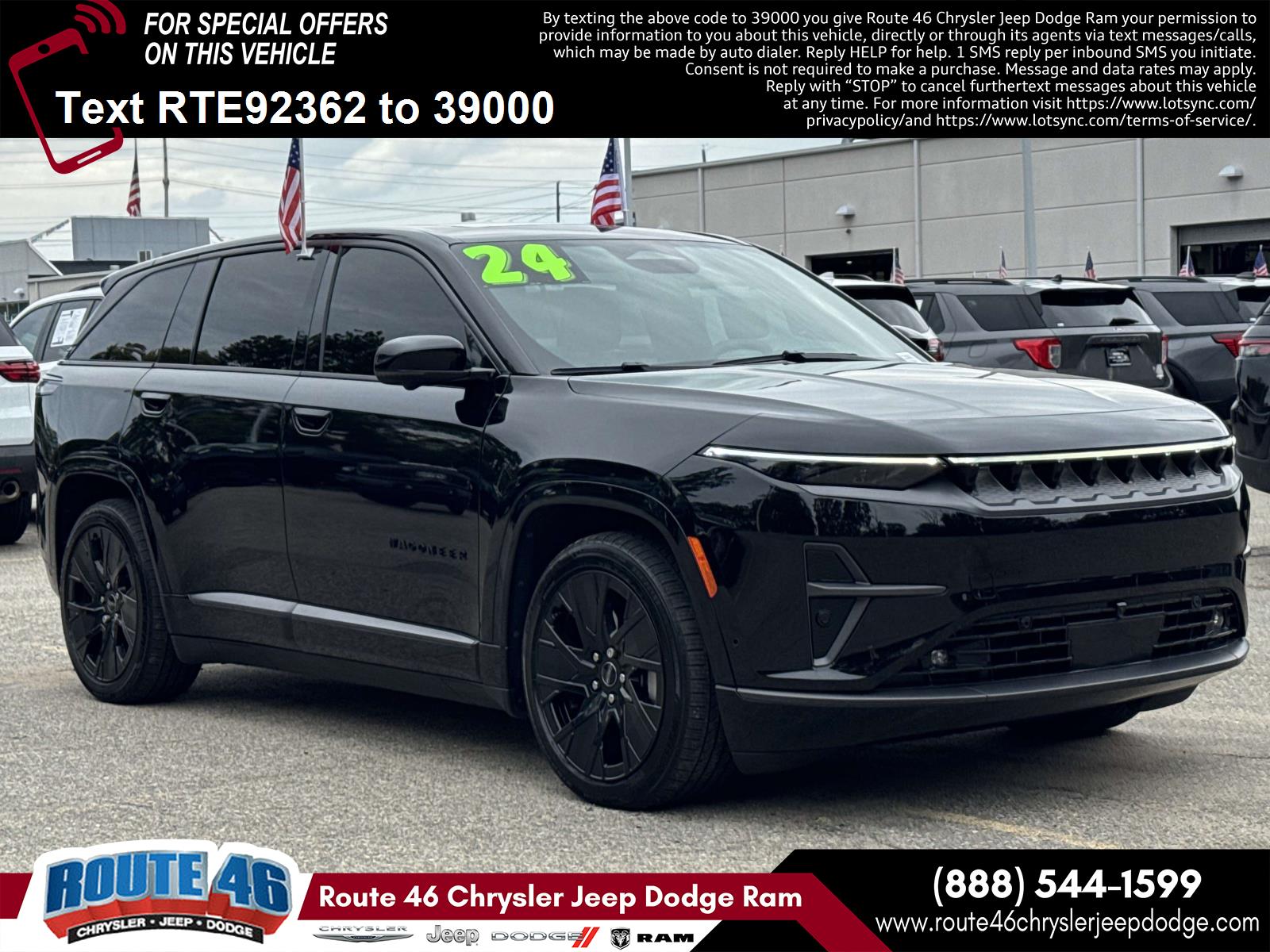 Diamond Black Crystal Pearlcoat 2024 Jeep Wagoneer S SUV / Crossover Four-Wheel Drive Automatic