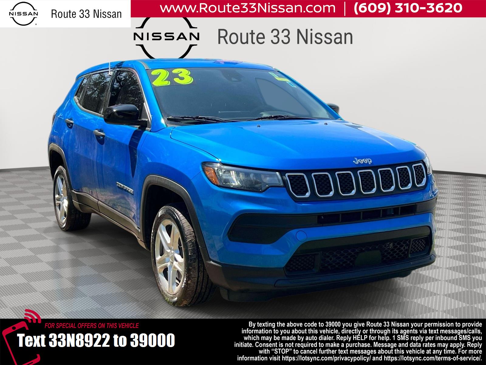 Laser Blue Pearlcoat 2023 Jeep Compass Sport 4WD SUV / Crossover Four-Wheel Drive Automatic