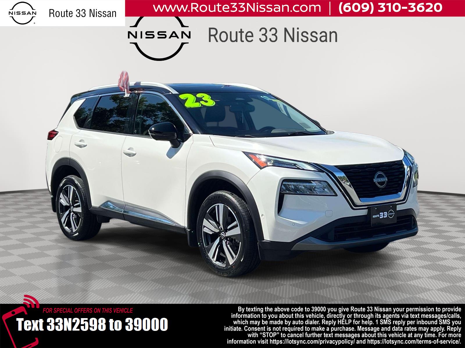 Pearl White Tricoat/Super Black 2023 Nissan Rogue SUV / Crossover All-Wheel Drive Automatic