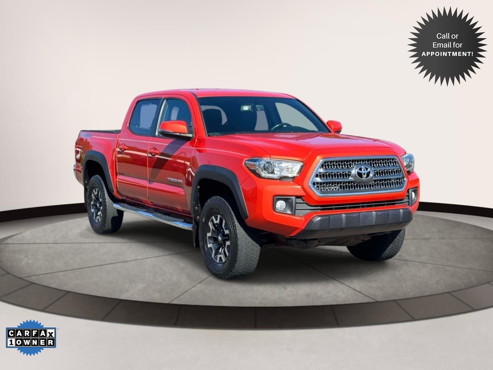 Red 2017 Toyota Tacoma Pickup Truck Four-Wheel Drive Automatic