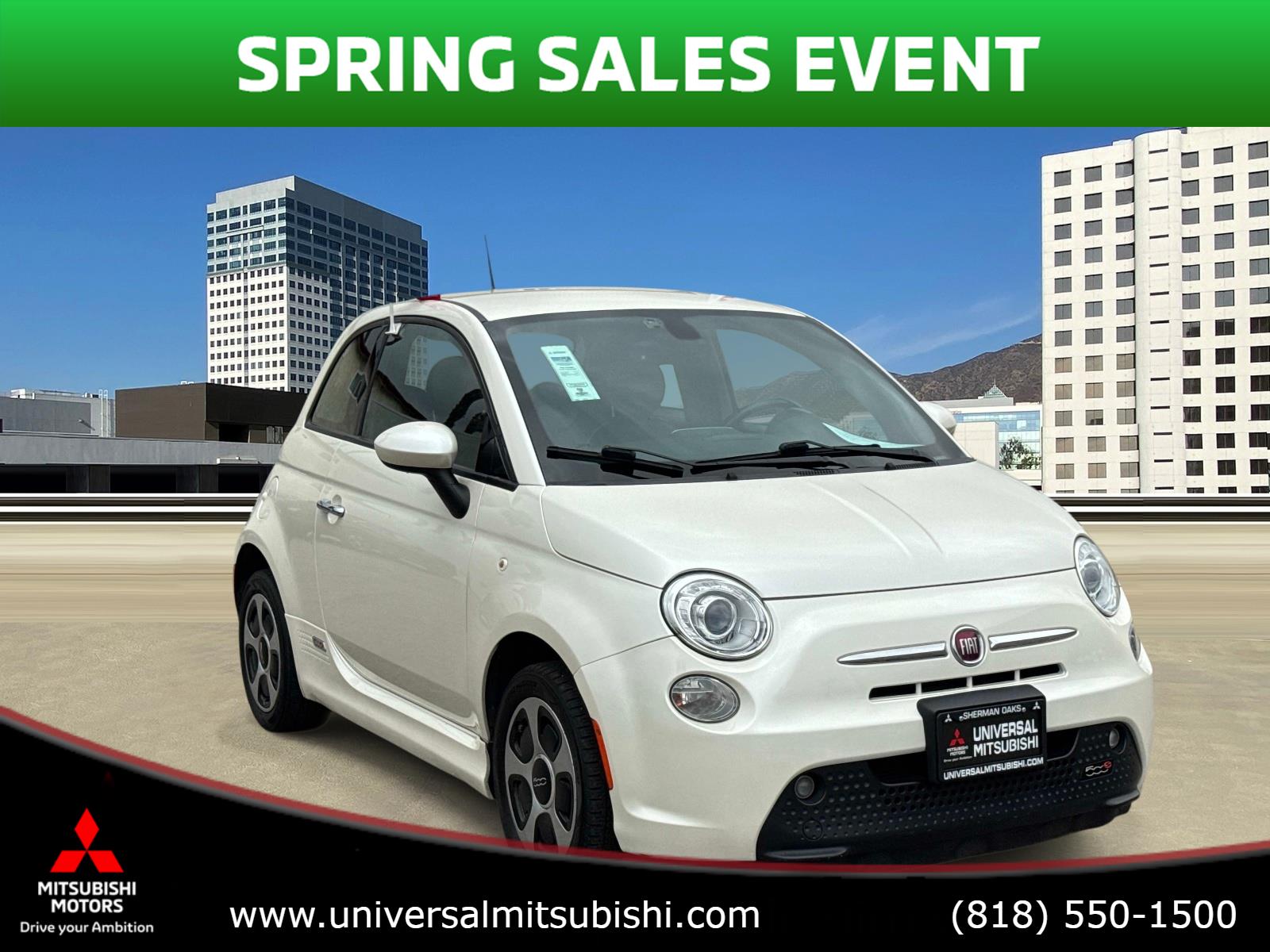 Bianco Perla (Pearl White Tri-Coat) 2017 FIAT 500e FWD Hatchback Front-Wheel Drive Automatic
