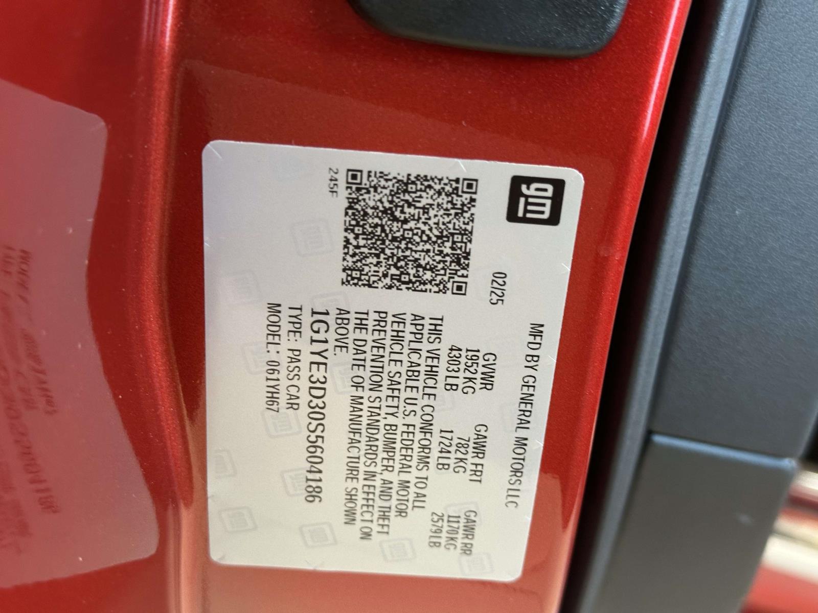 used 2025 Chevrolet Corvette car, priced at $131,499