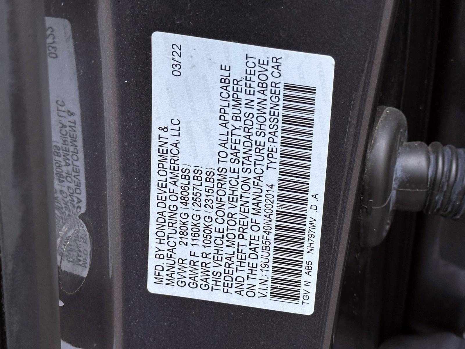 Certified Used 2022 Gray Acura FWD w/Technology Package image 18
