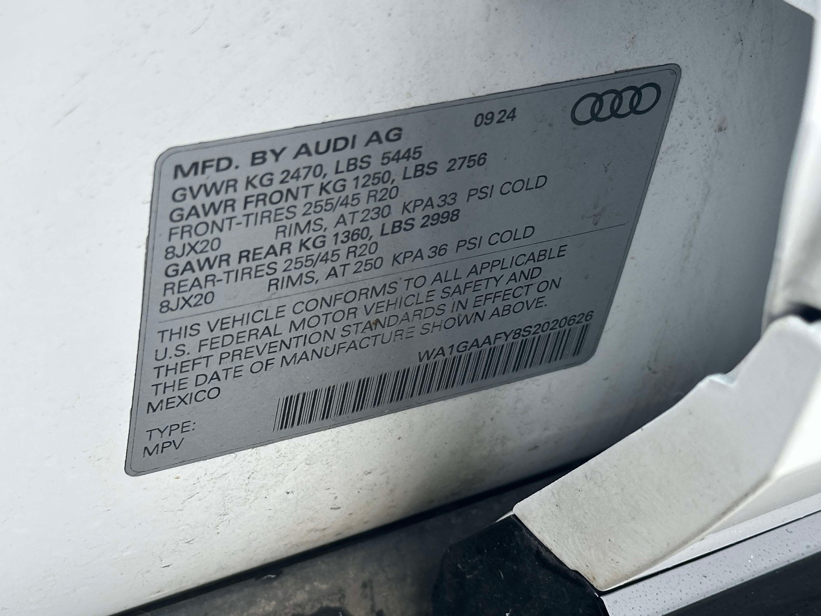 Used 2025 White Audi S line Premium 45 TFSI quattro image 25