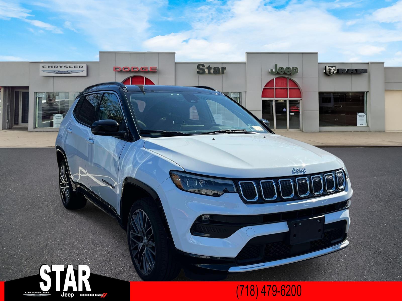 White 2022 Jeep Compass Limited 4WD SUV / Crossover Four-Wheel Drive Automatic