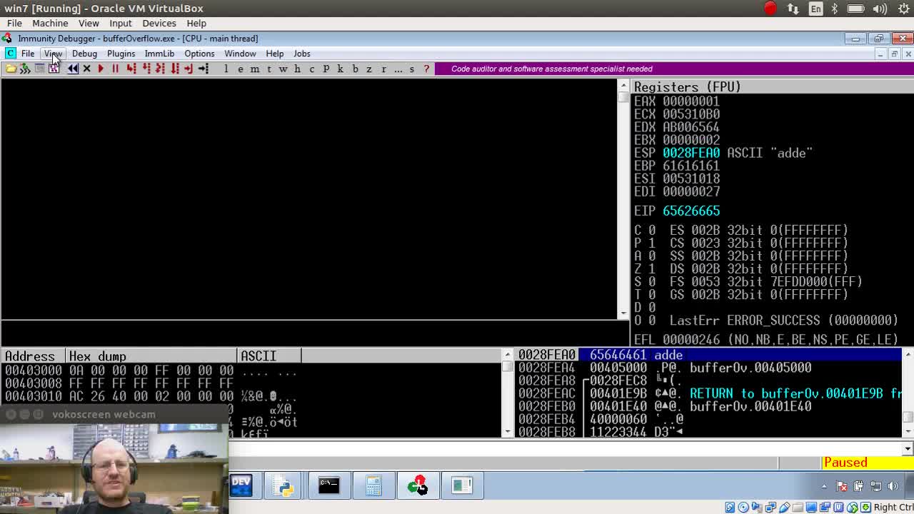 Stack Buffer Overflows Part 5 JMP ESP Reverse Engineering Win32