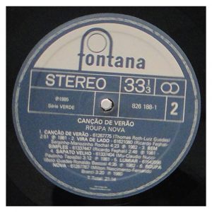 Vinil Roupa Nova - Canção de verão # - Imagem 3