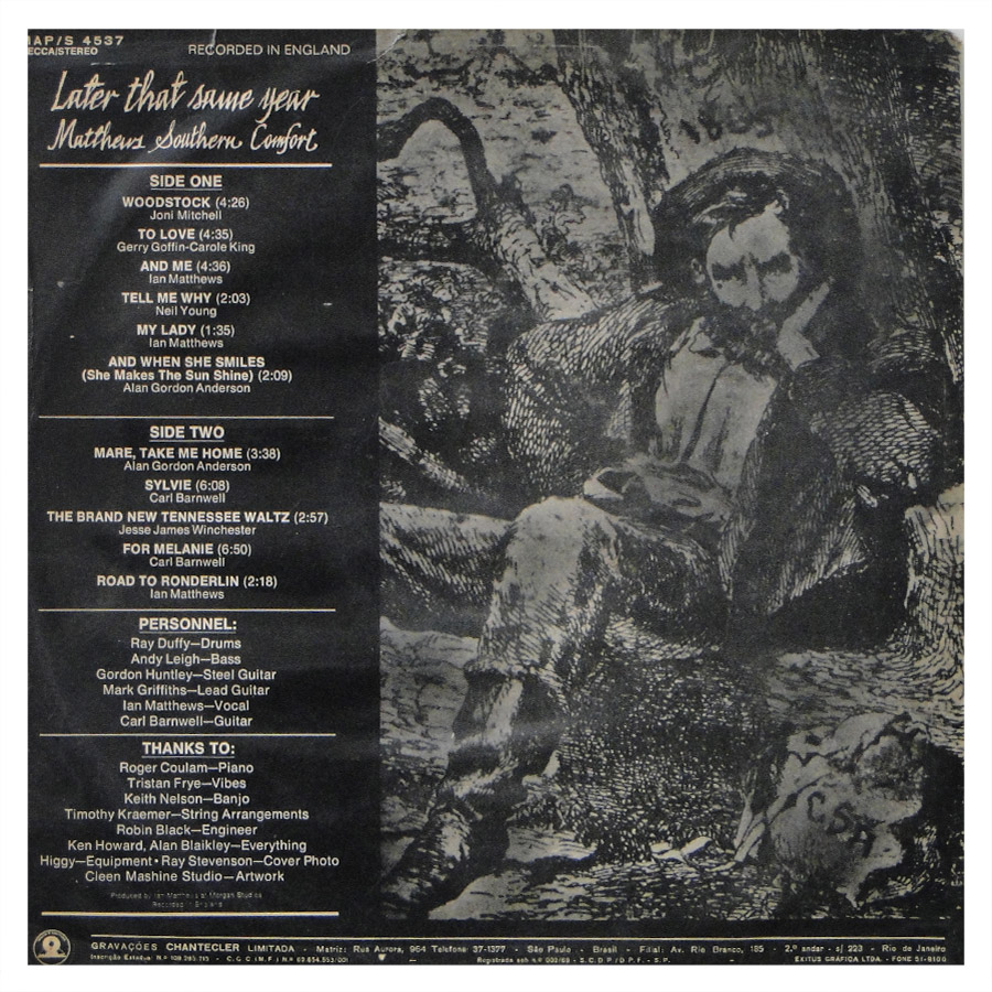 Lp Matthews Southern Comfort Later That Same Year Woodstock