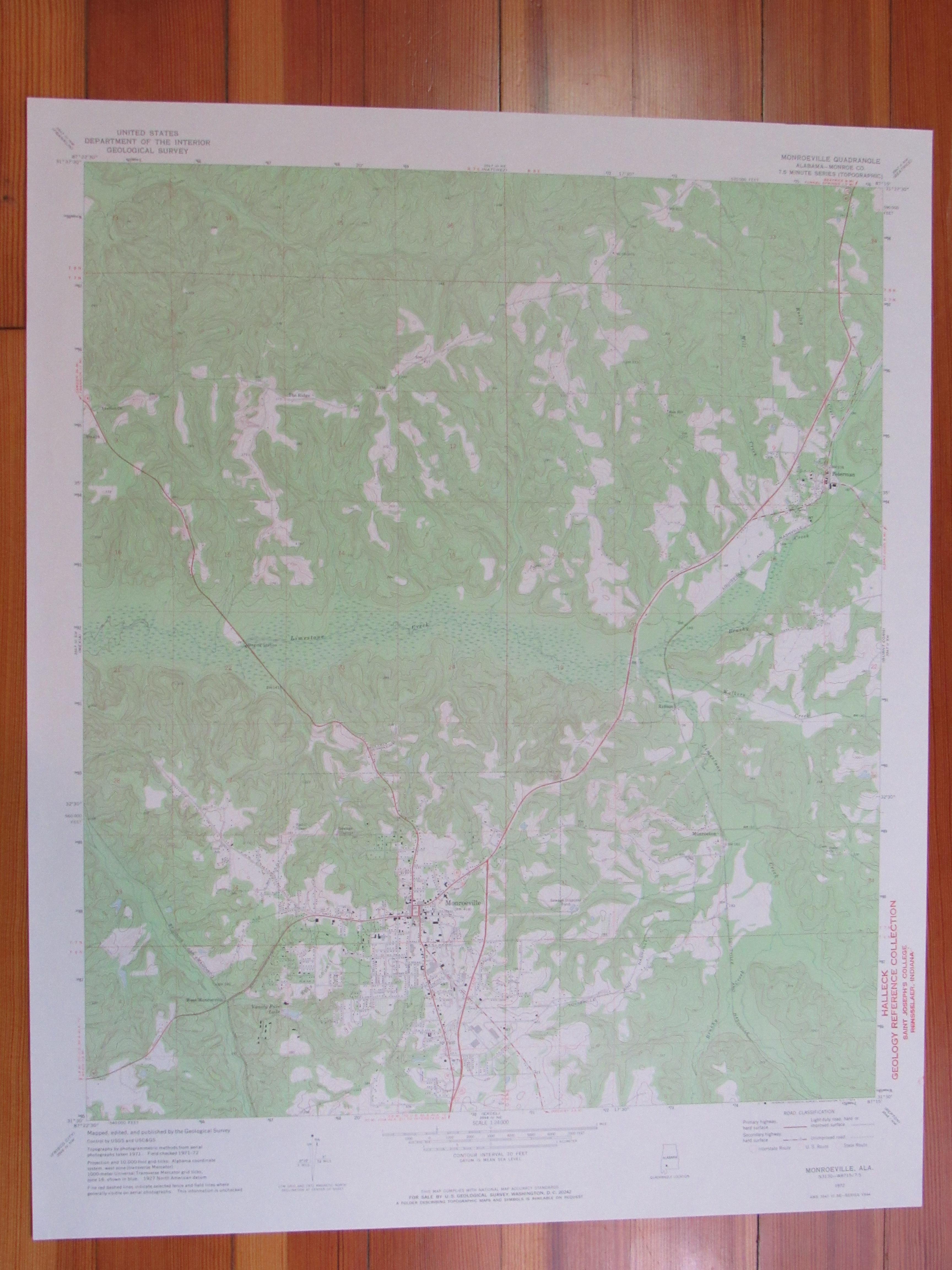 Monroeville Alabama 1974 Original Vintage USGS Topo Map eBay