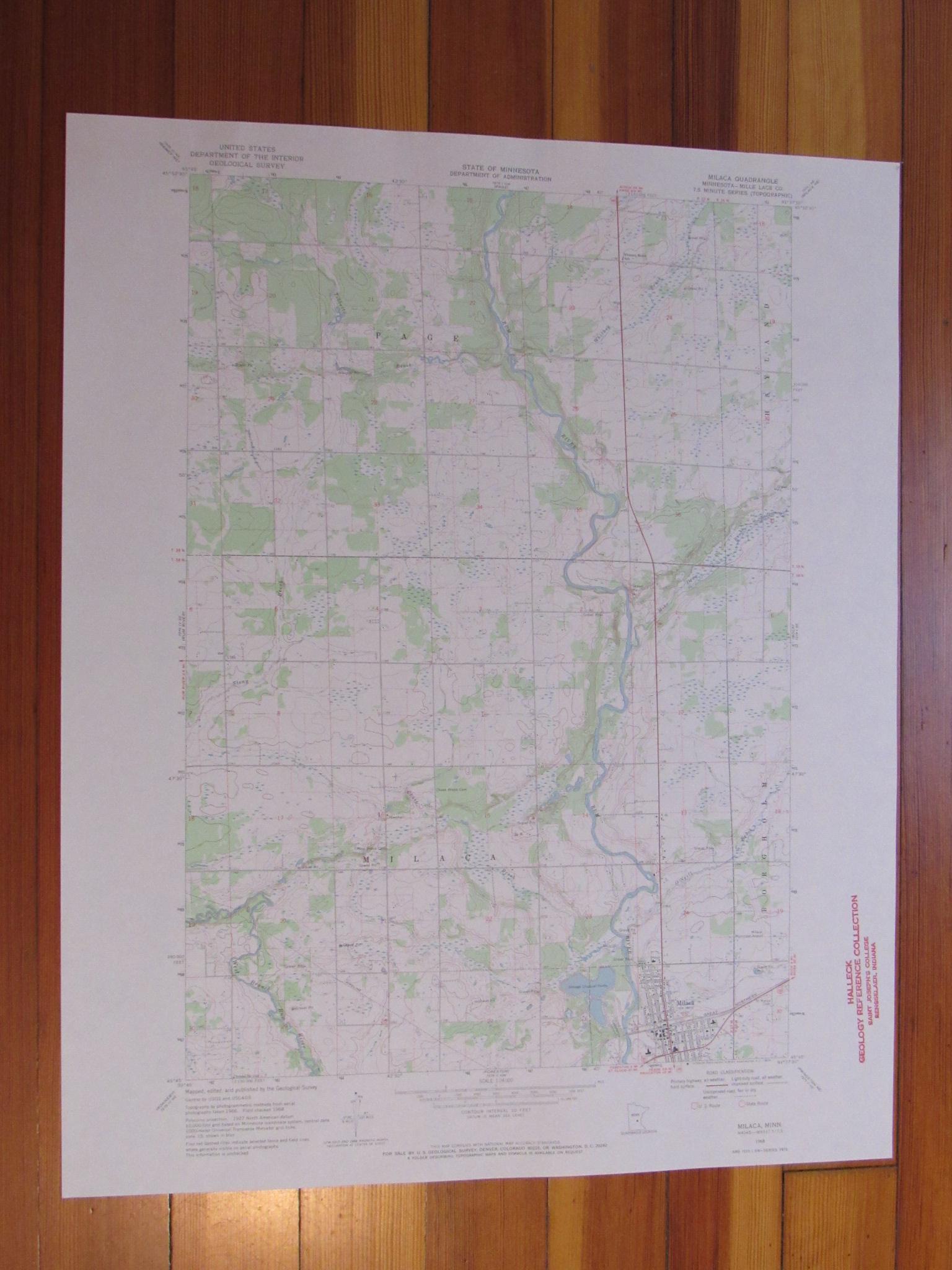 Milaca Minnesota 1970 Original Vintage USGS Topo Map eBay