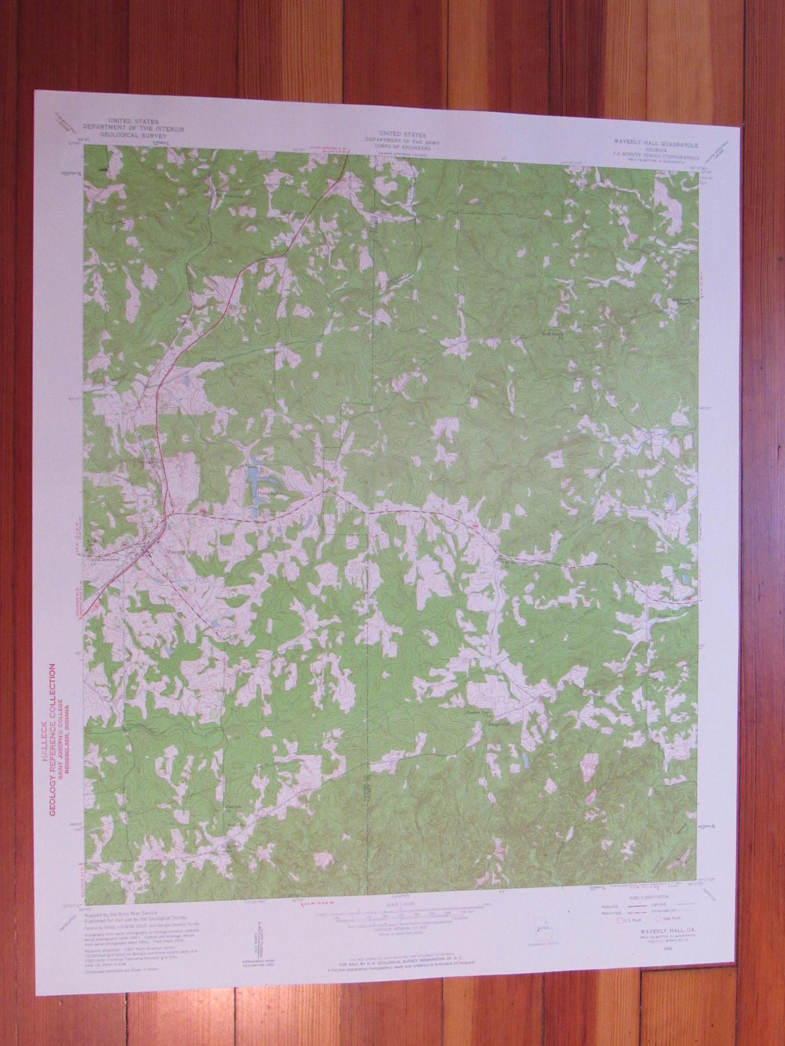 Waverly Hall 1959 Original Vintage USGS Topo Map eBay