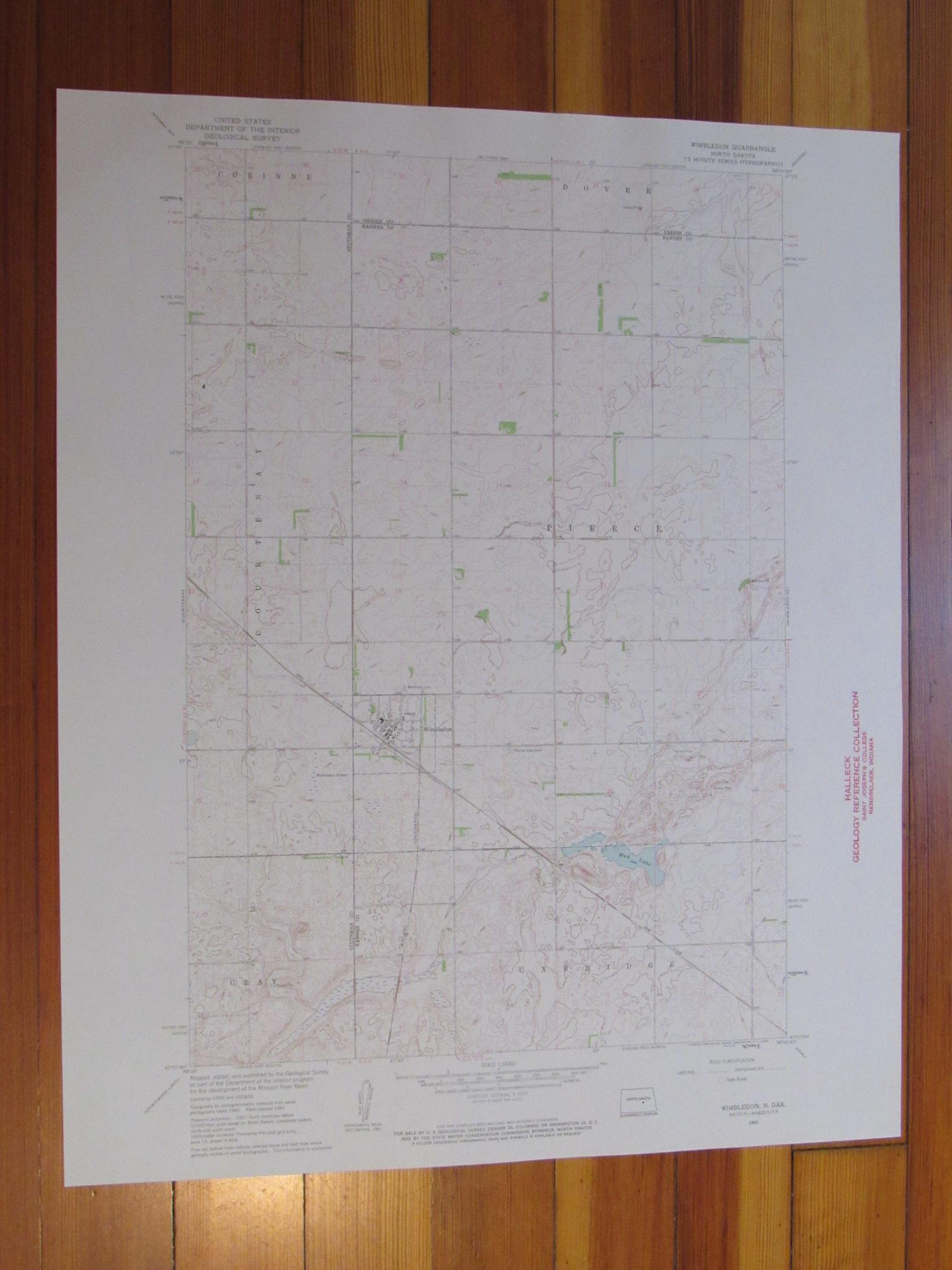 Wimbledon North Dakota 1963 Original Vintage USGS Topo Map eBay