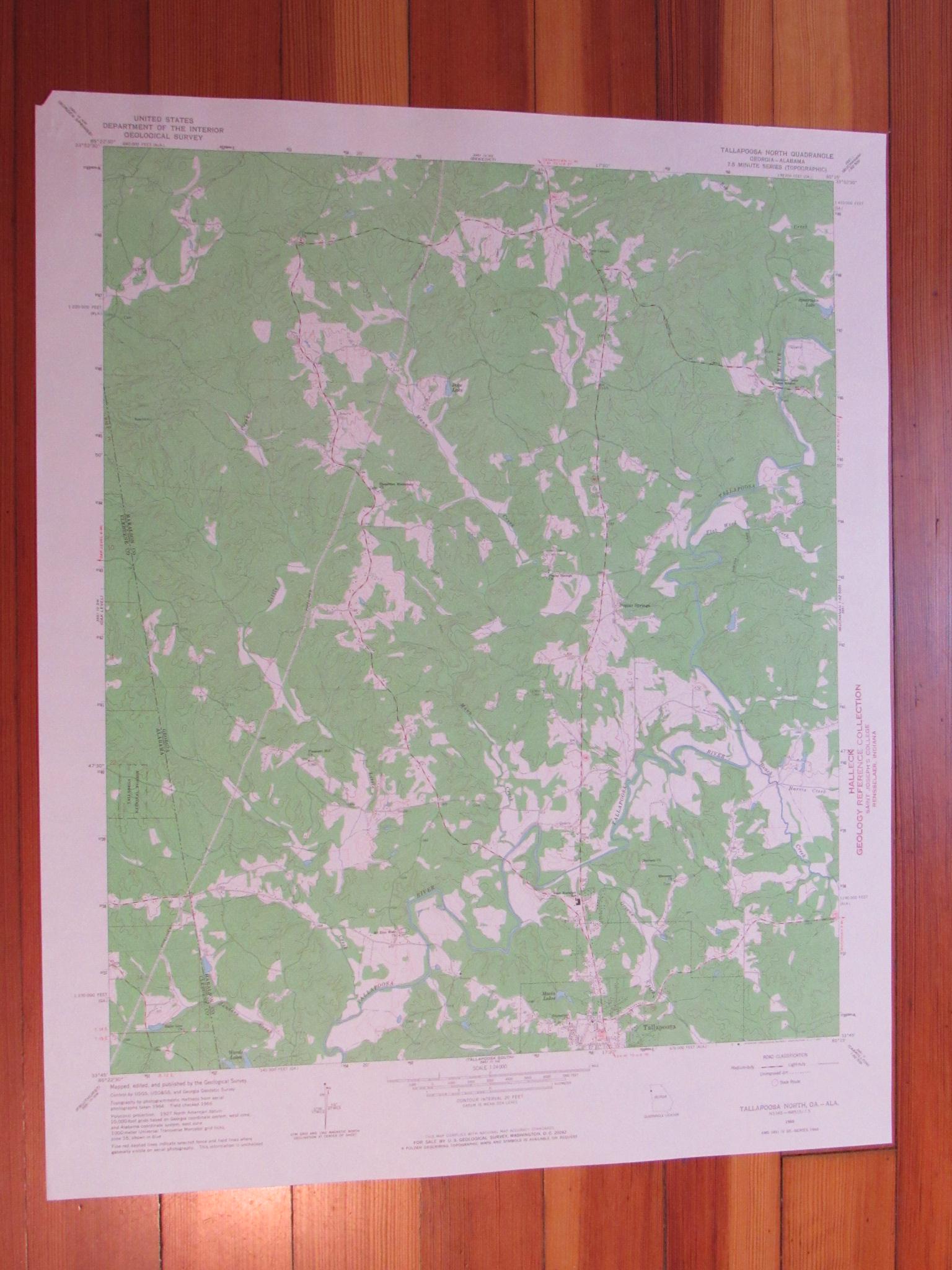 Tallapoosa North 1967 Original Vintage USGS Topo Map eBay
