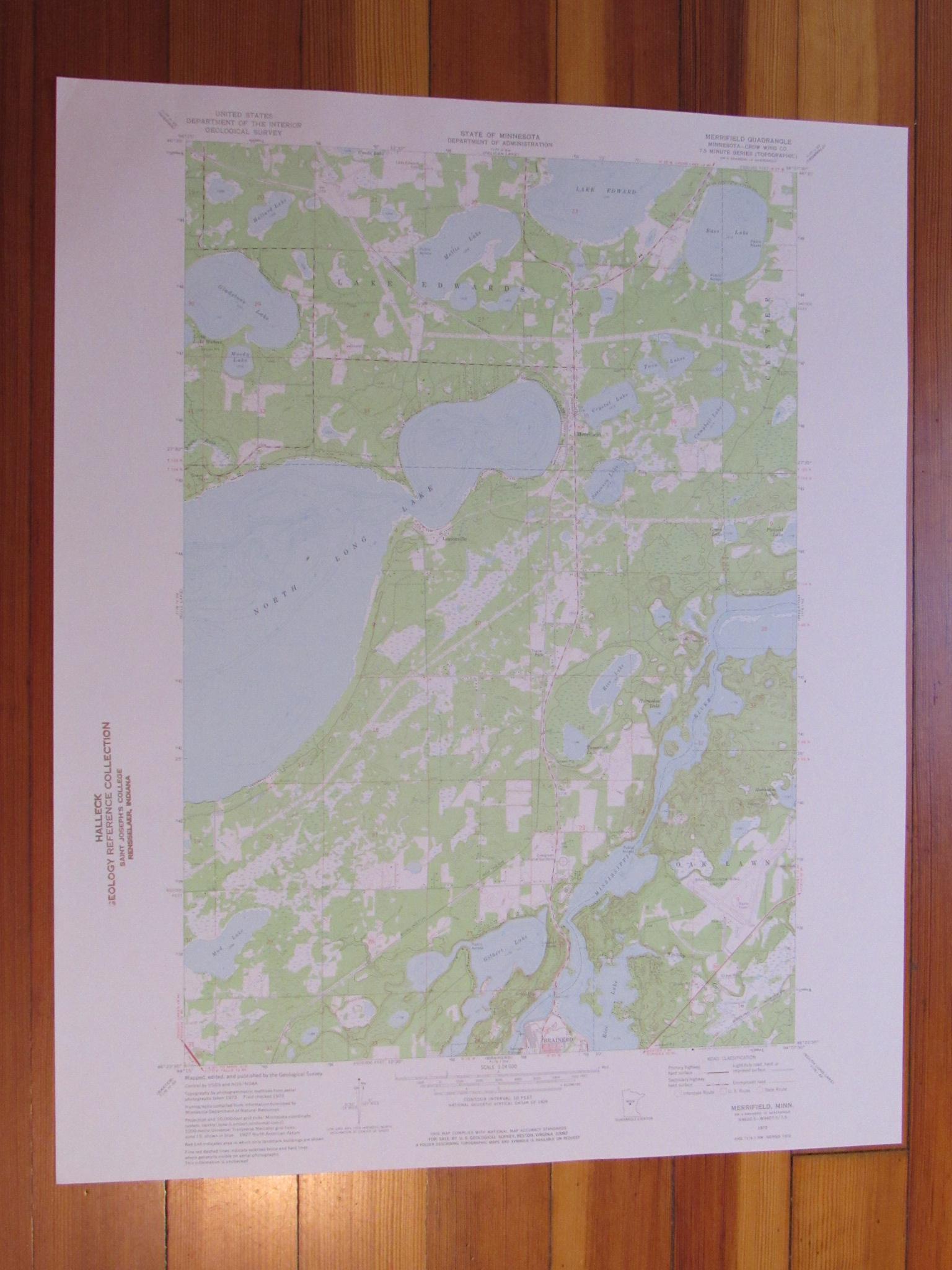 Merrifield Minnesota 1976 Original Vintage USGS Topo Map eBay