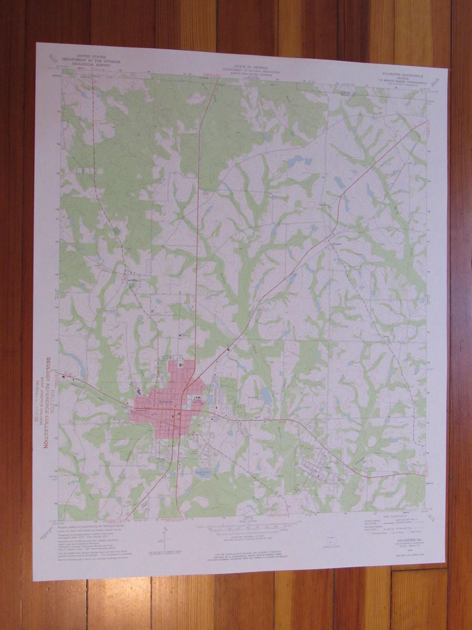 Sylvester 1975 Original Vintage USGS Topo Map eBay