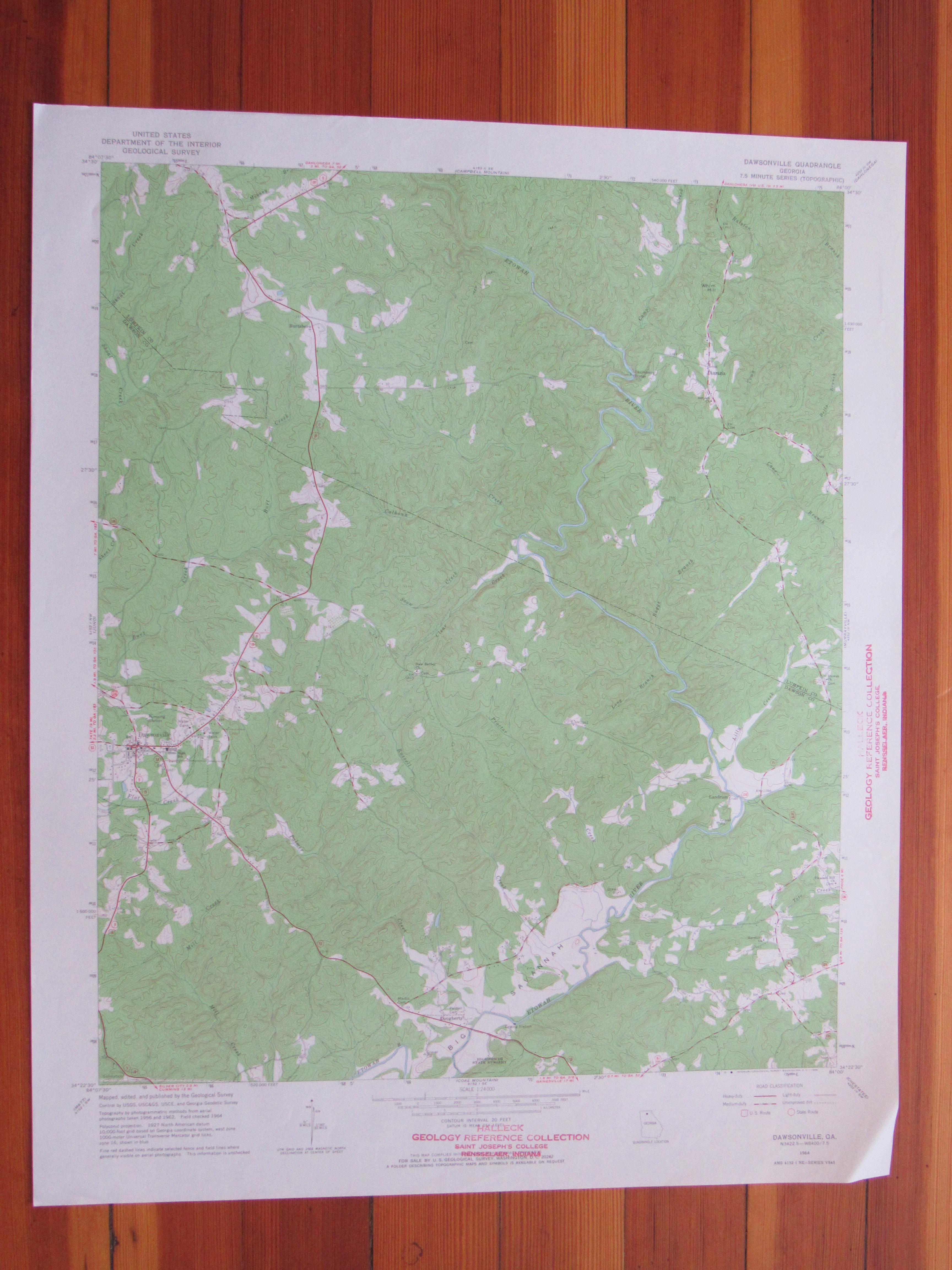 Dawsonville 1966 Original Vintage USGS Topo Map eBay