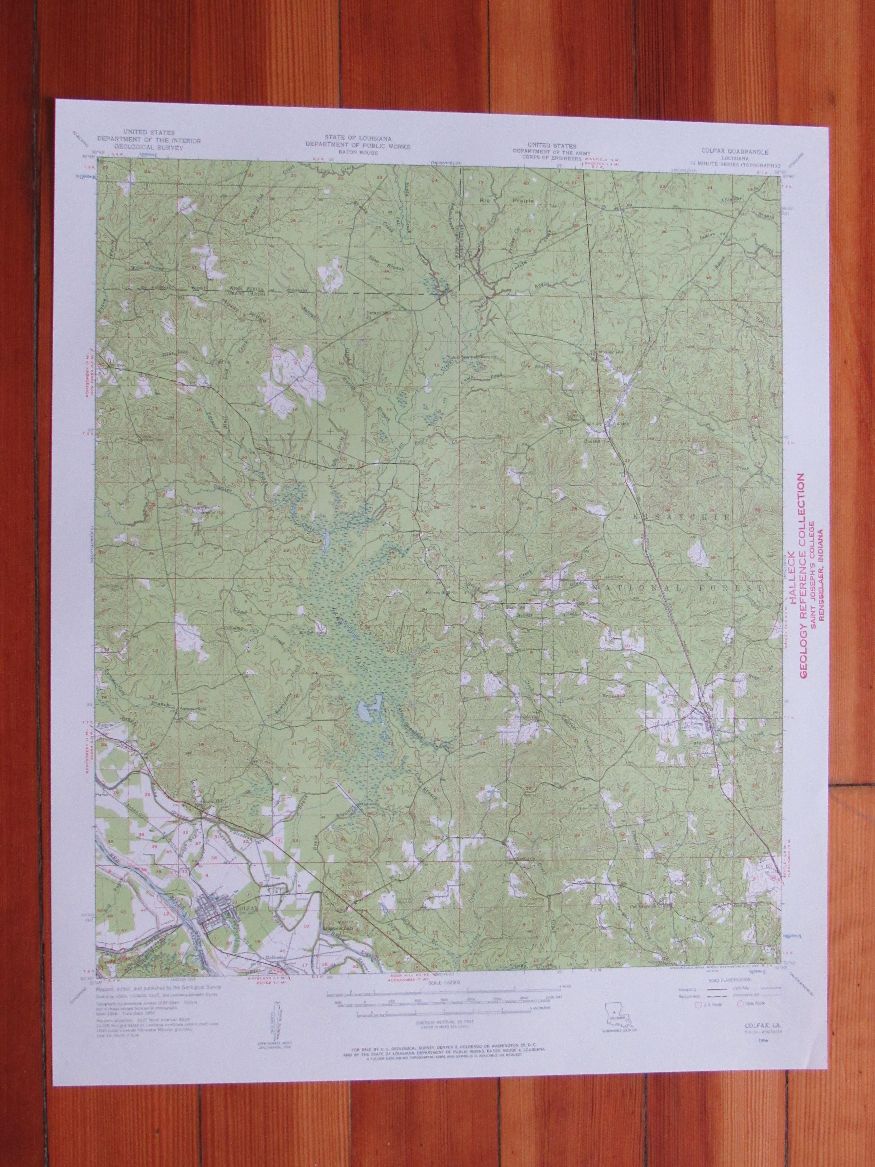 Colfax Louisiana 1957 Original Vintage USGS Topo Map eBay