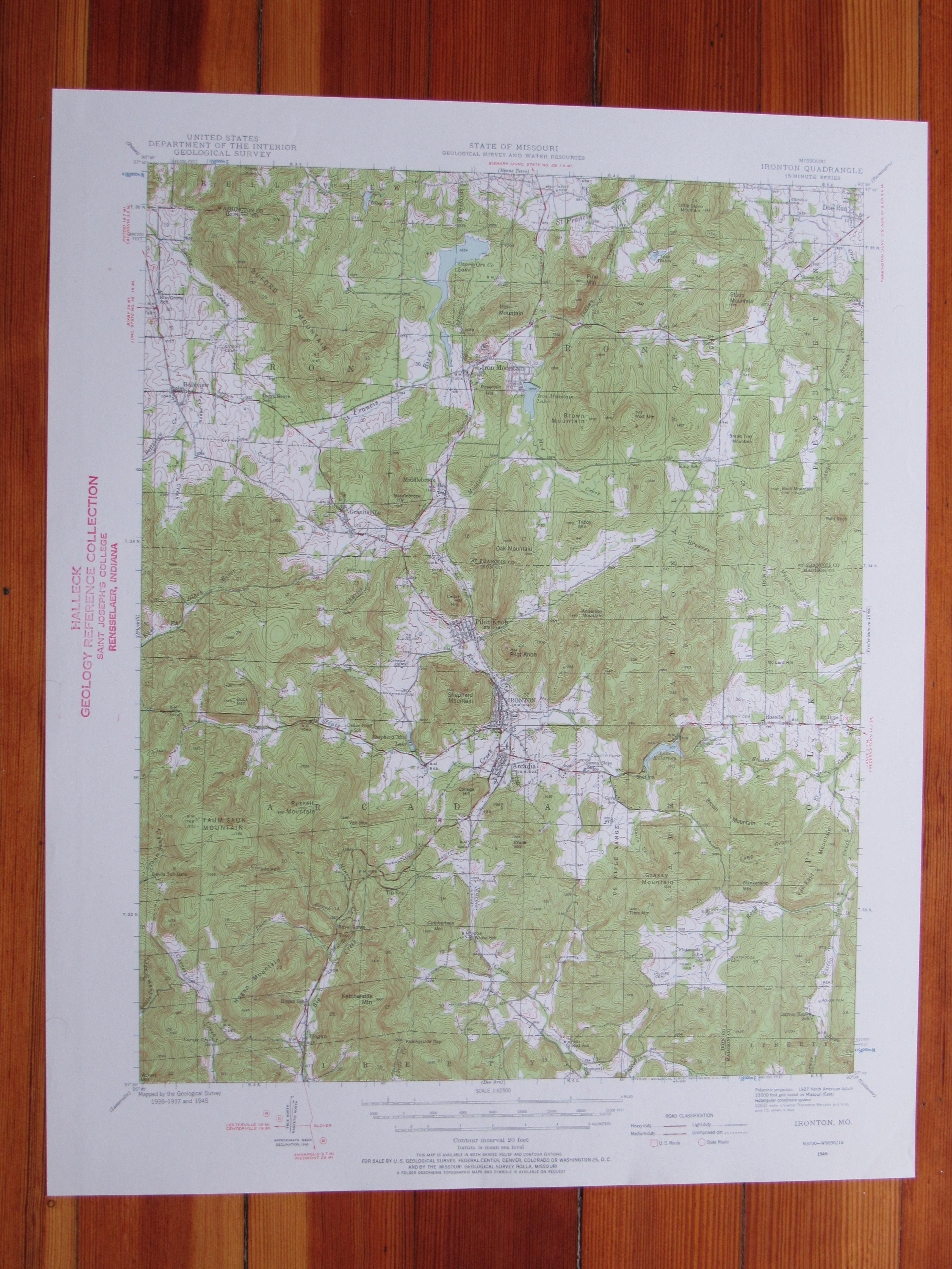 Ironton Missouri 1957 Original Vintage USGS Topo Map eBay