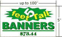 Banners 5 feet tall. Click on this link to get more options. 
