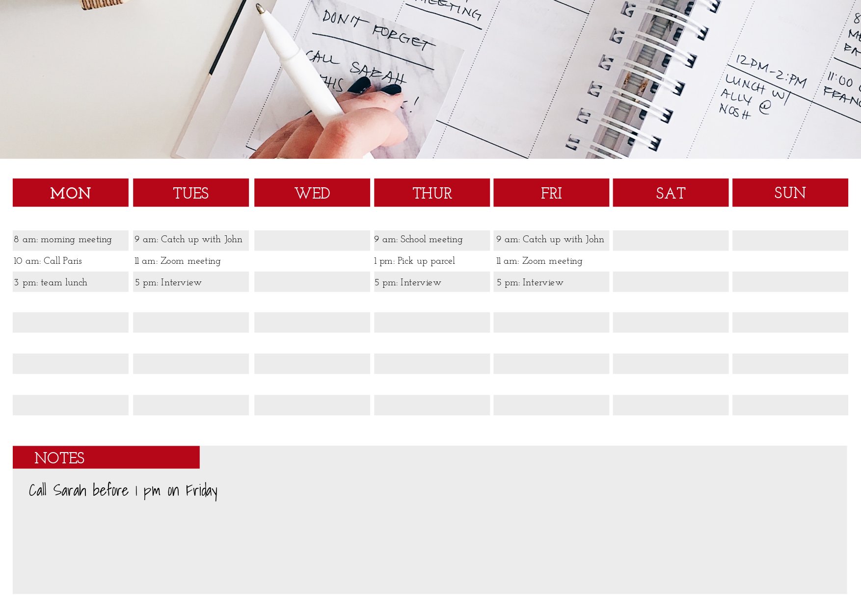 Tableaux De Visualisation Agendas Planificateur