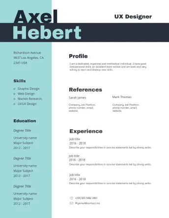 Resume CV - UX Designer