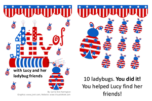 4th of July with Lucy and her ladybug friends