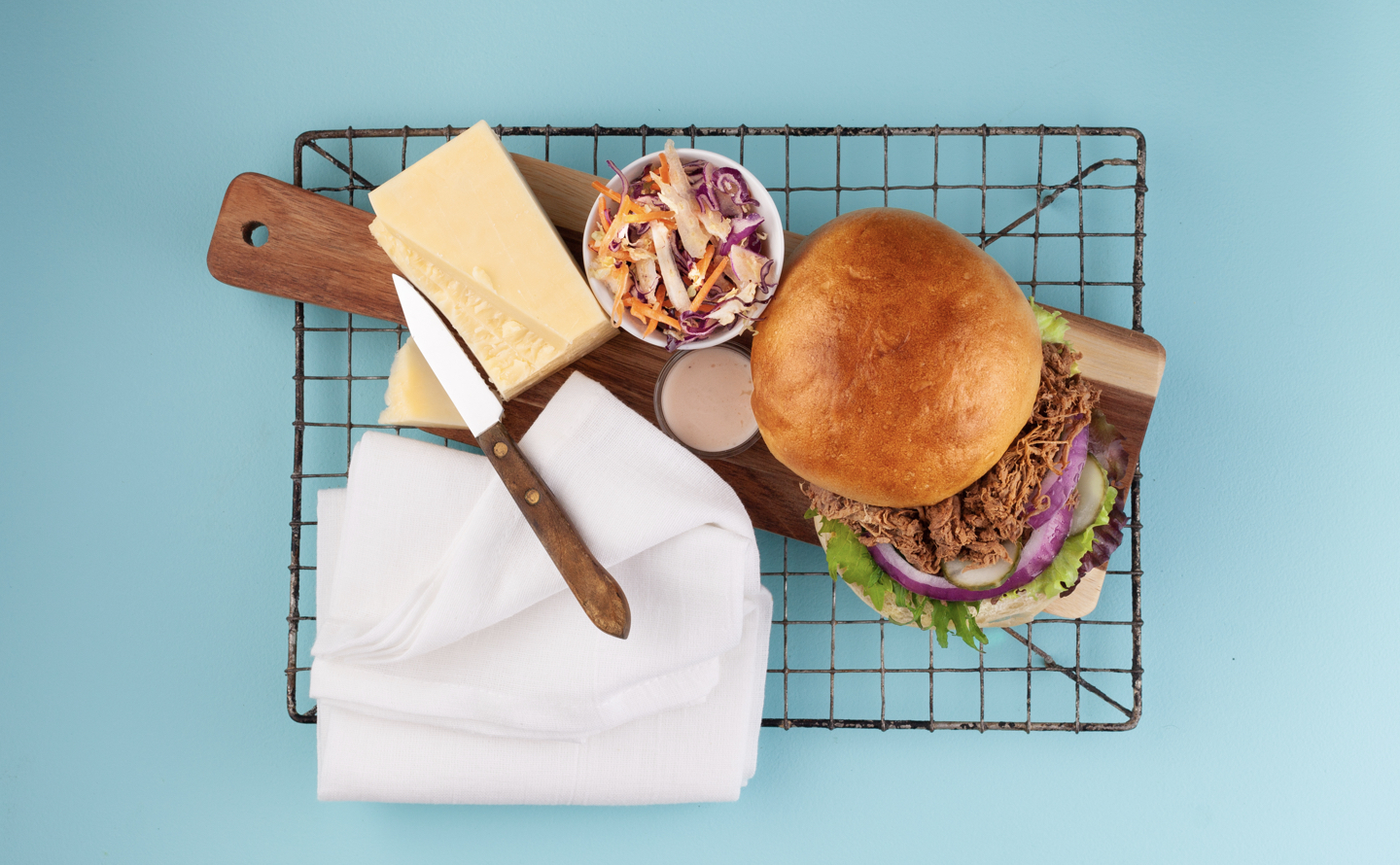 Smokey Bbq Beef Sandwich with Coleslaw