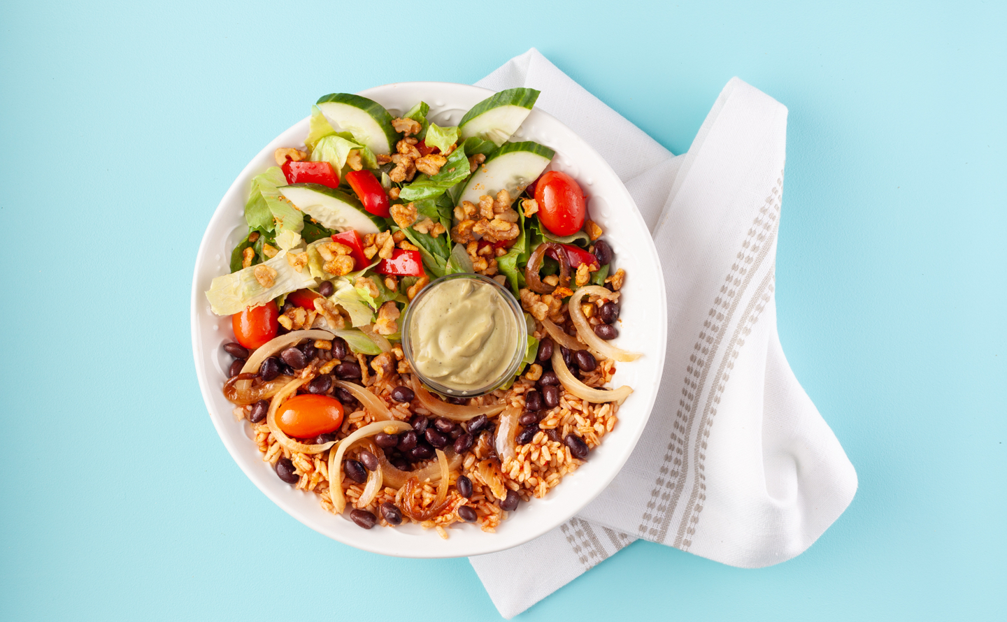 Fajita Buddha Bowl with Avocado Vinaigrette