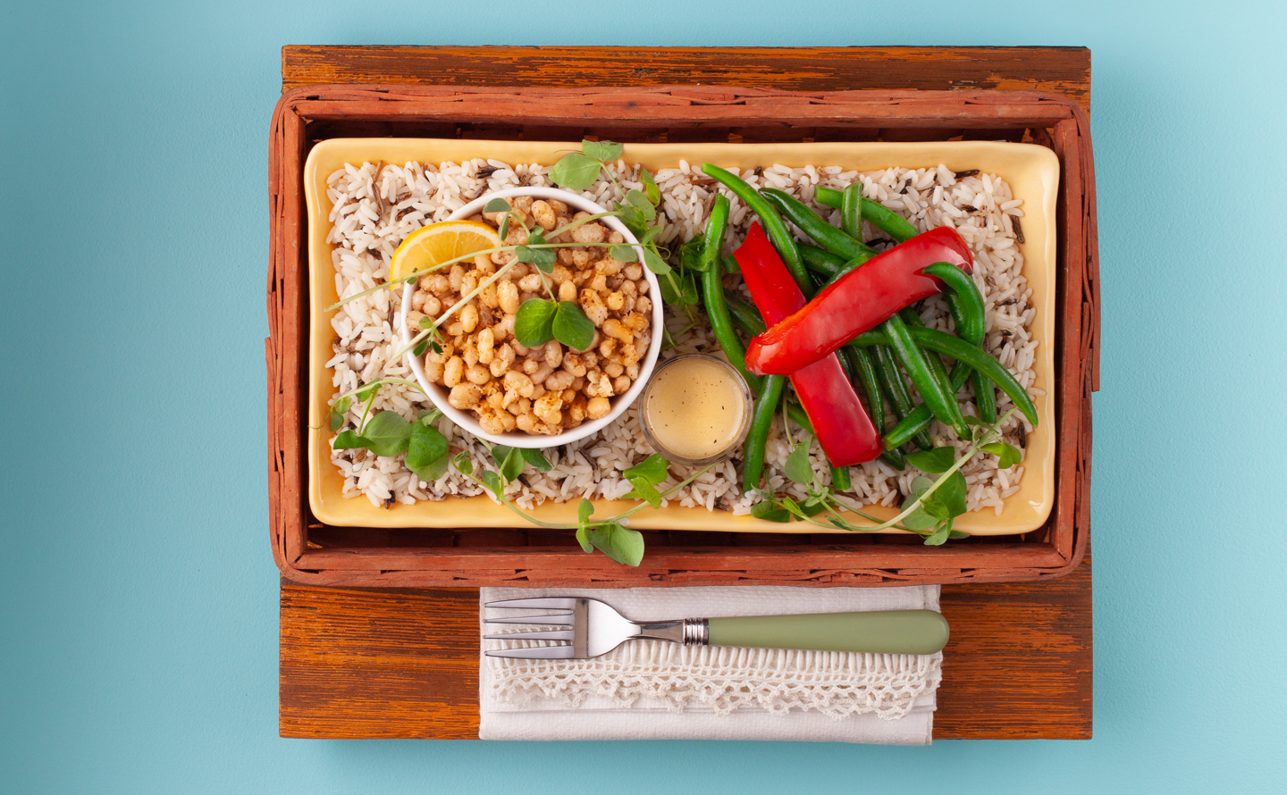 Honey Horseradish Glazed Veggie Ground with Wild Rice