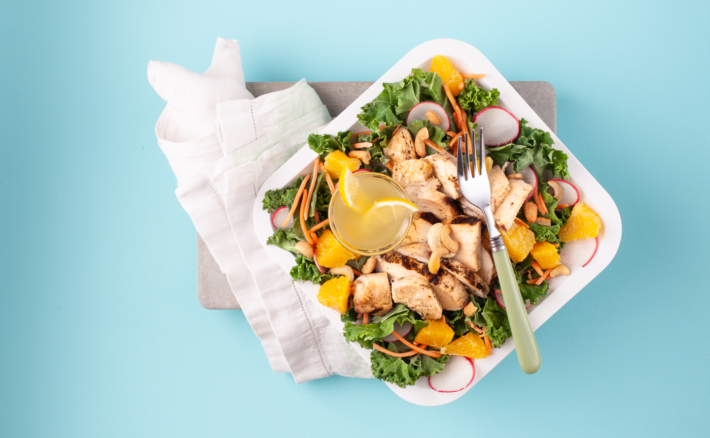 Cashew Chicken Salad with Lemon Poppy Seed Dressing