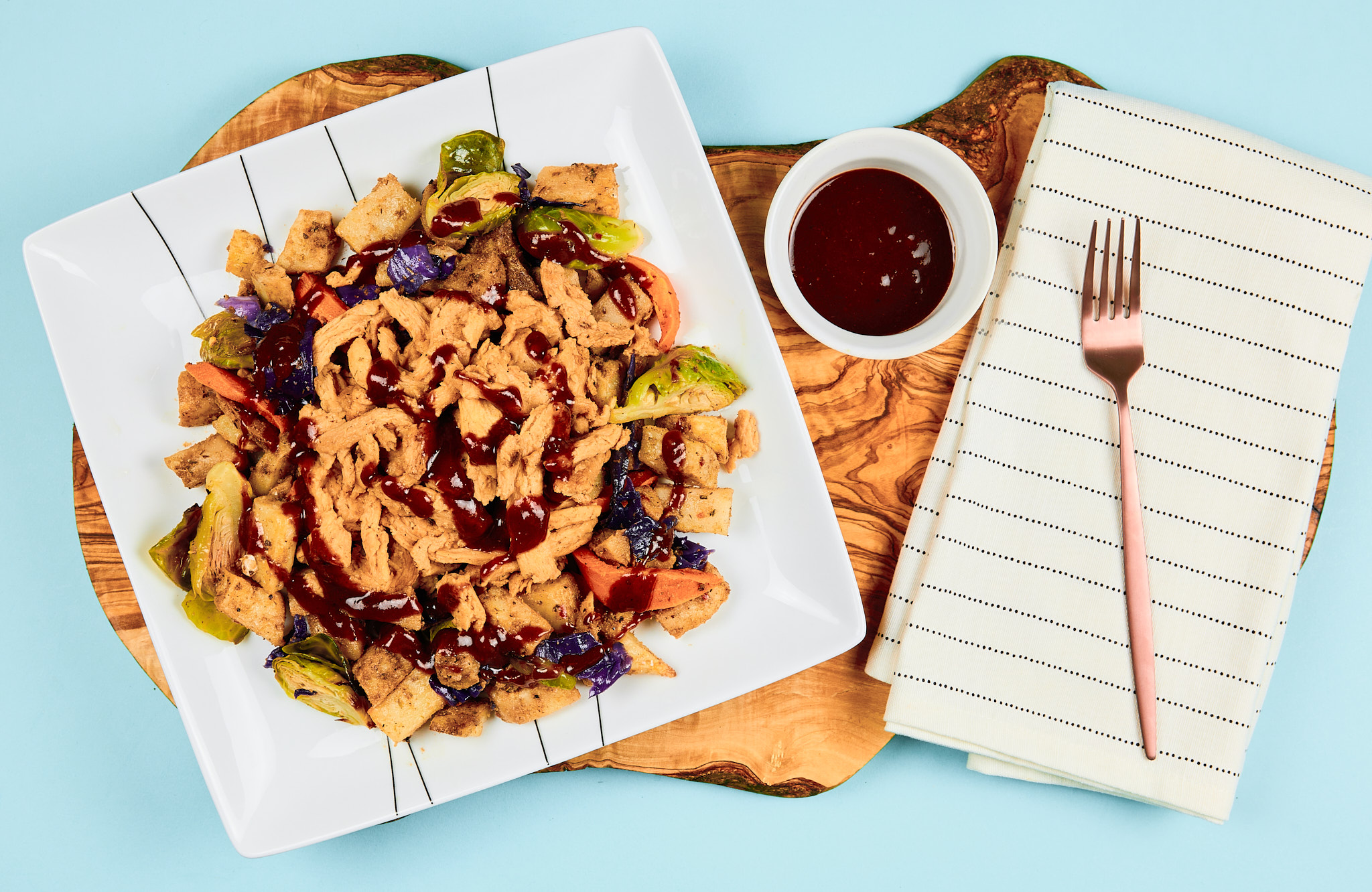 Roast Soy Curls with Jerk Bbq Sauce