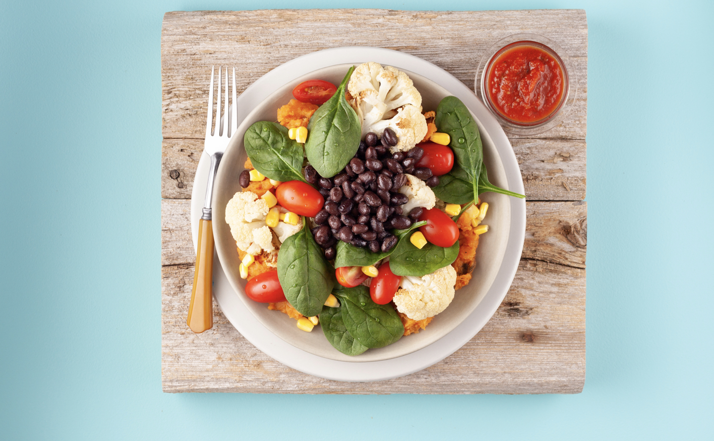Black Bean Enchilada Bowl with Sweet Potato