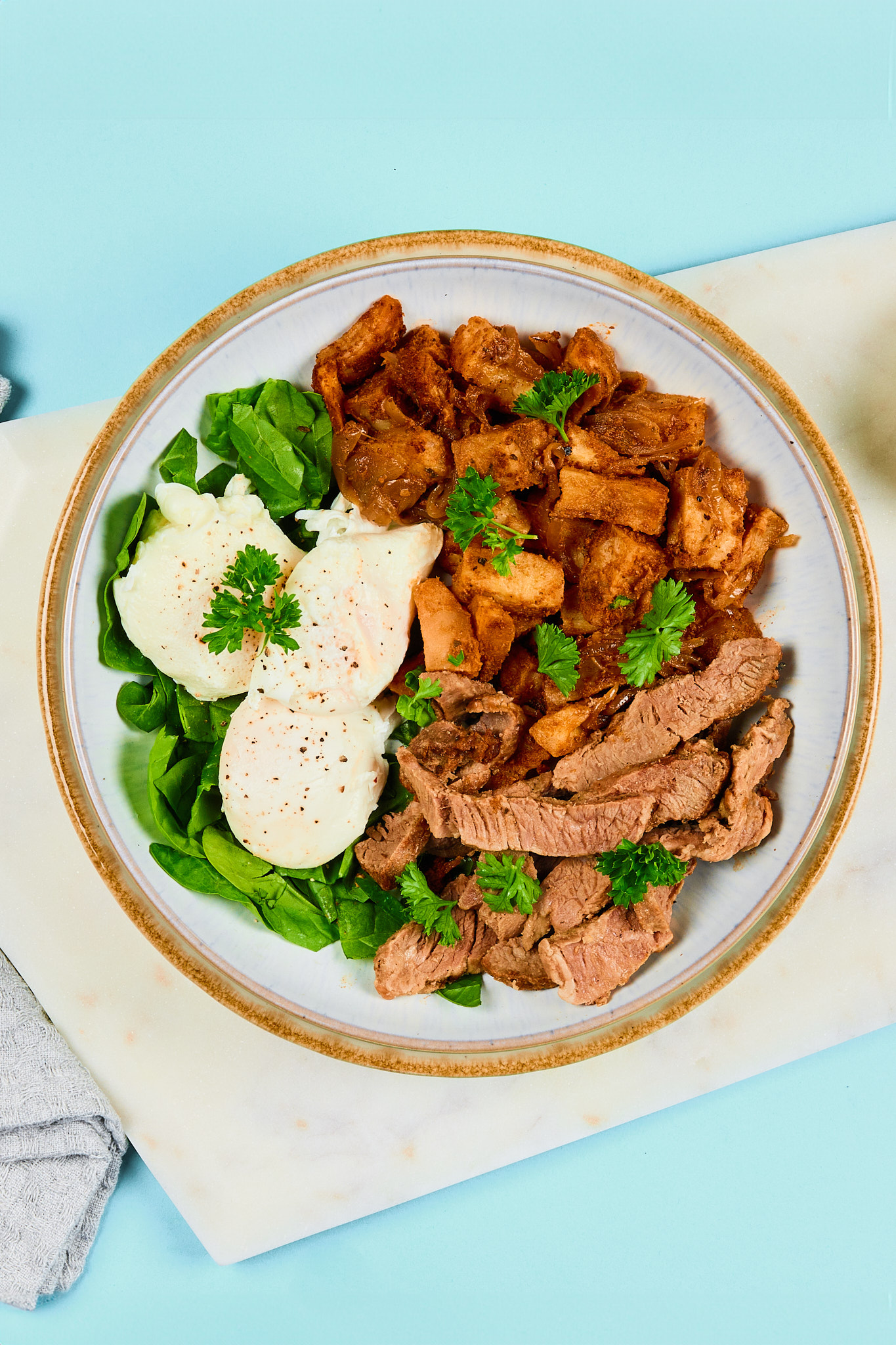 Steak and Eggs Benny