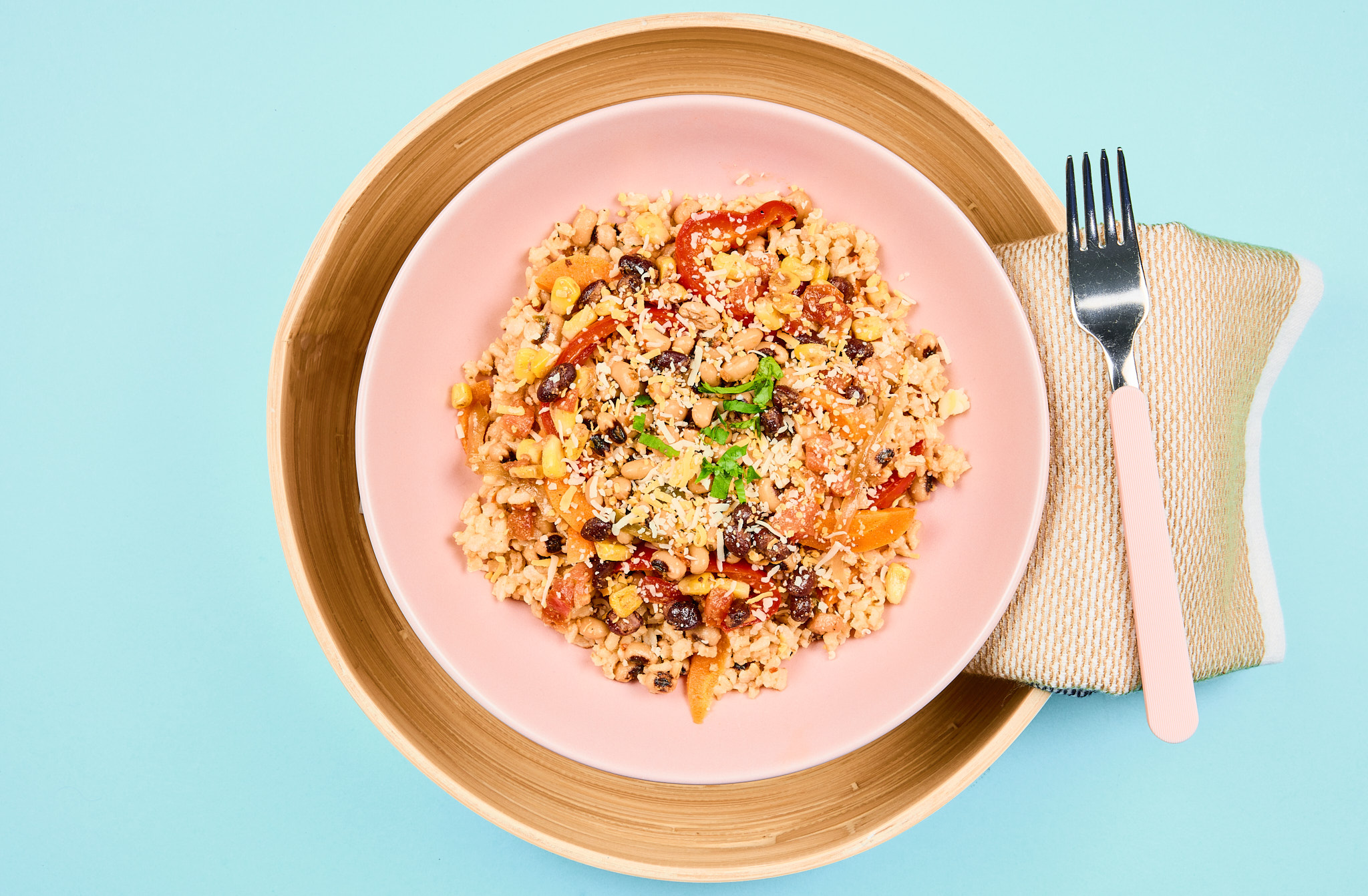 Spiced Bean Fajita Bowl with Black Bean Tomato Salsa