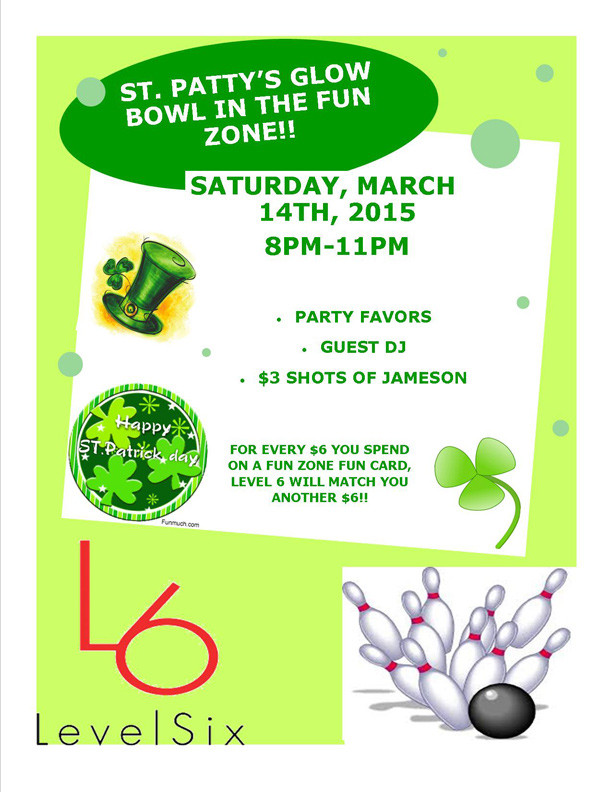 St. Patrick's Weekend Event at Level 6 Bowling Center in Myrtle Beach