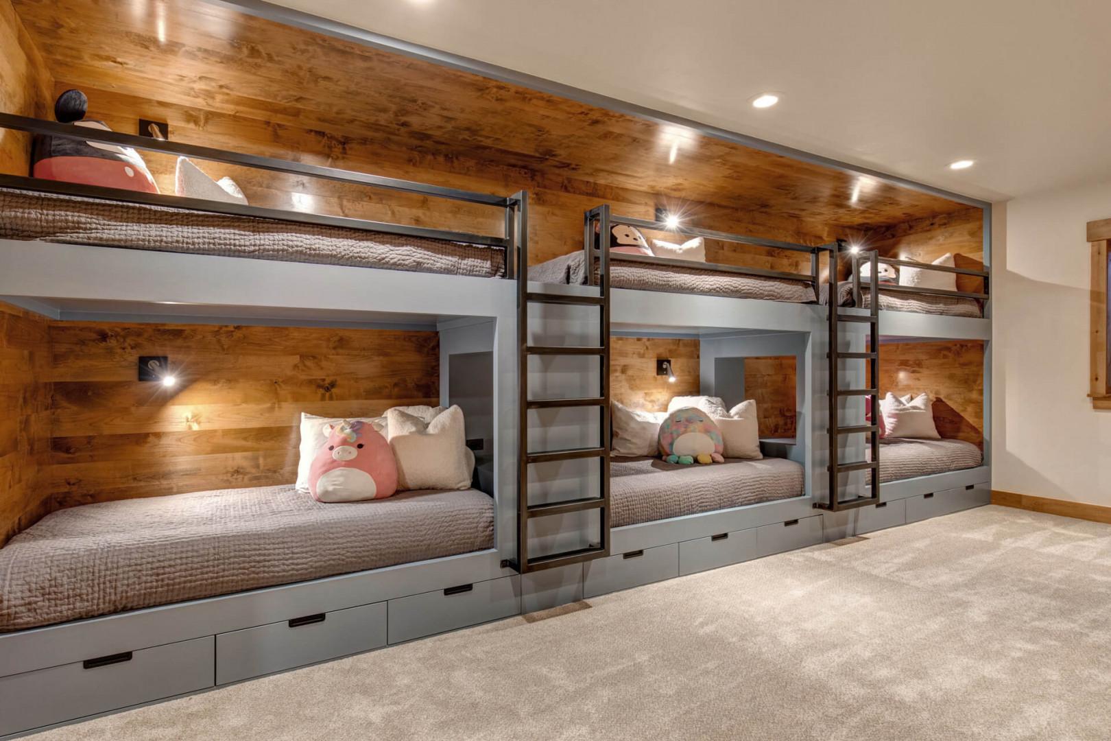 Cozy space with 3 bunk beds, perfect for group stays.