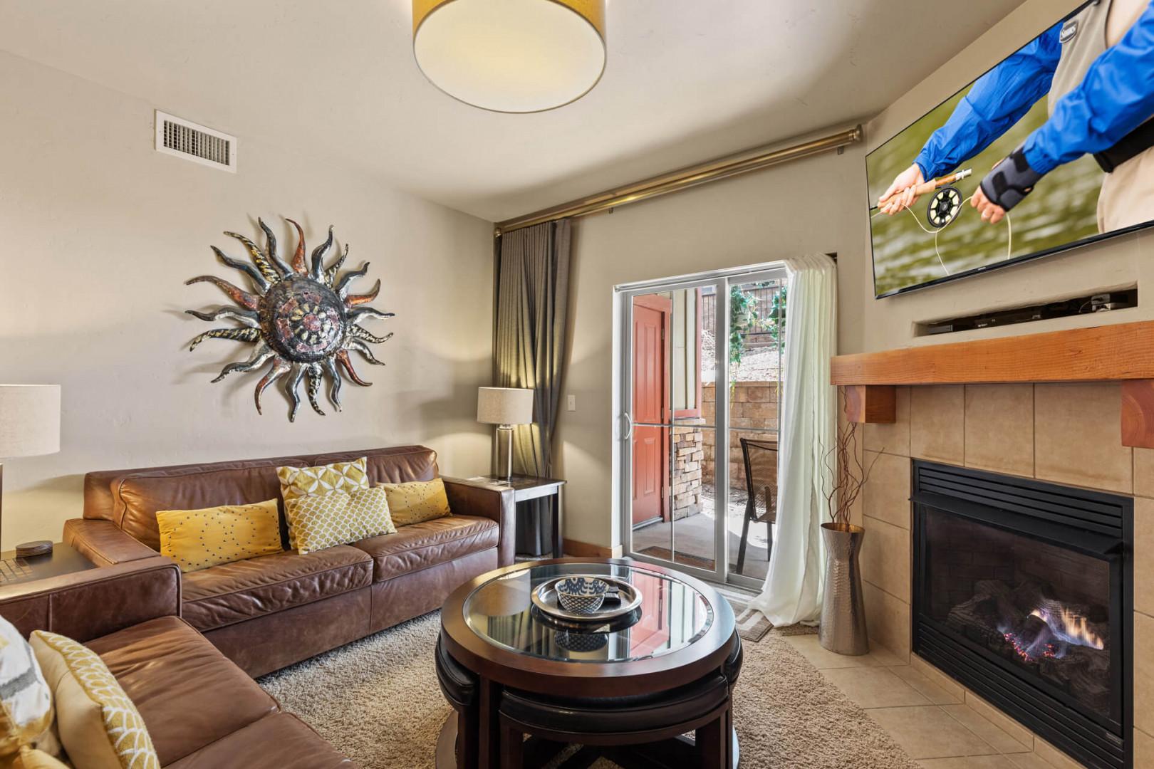 Bear  Hollow Lodges 4205:  This convenient ground-floor unit has an open and welcoming great room, complete with a charming corner fireplace in the living area.