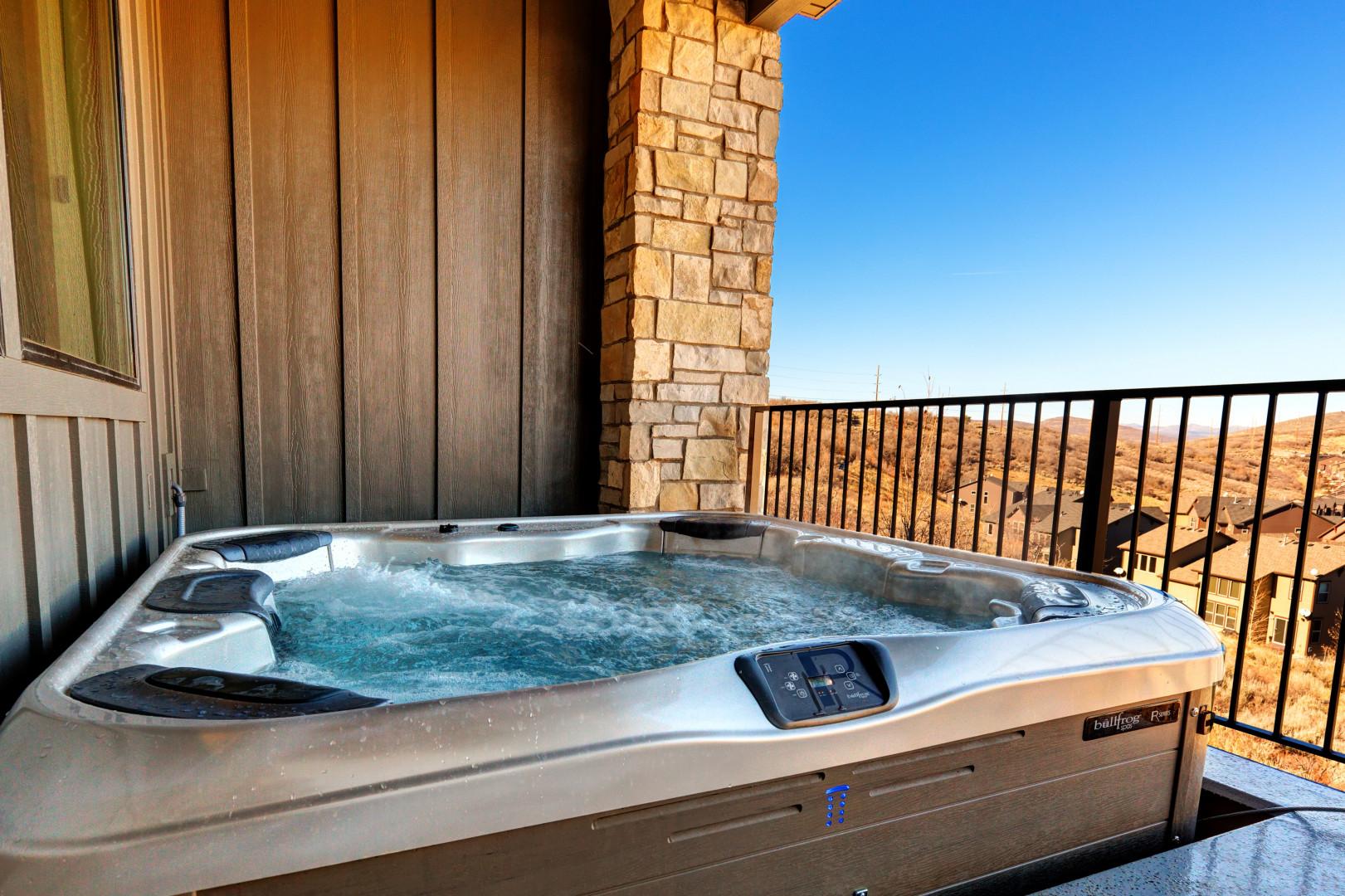 Jordanelle Estates 13201: Outdoor Hot Tub: "Relax and unwind in the soothing waters under the open sky."