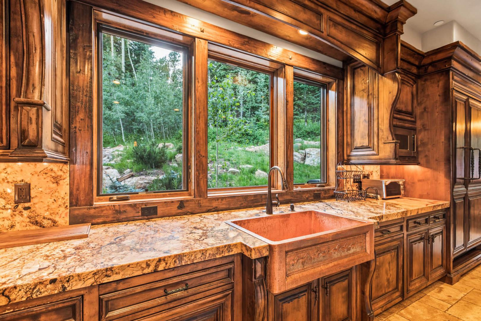 Elegant countertop and sink, perfect for culinary creations.