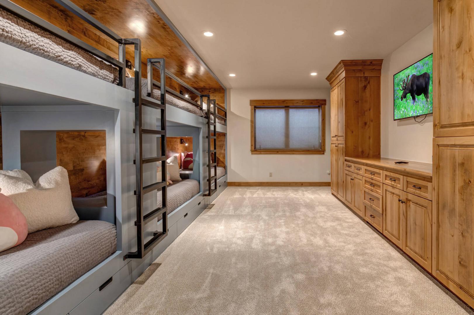 Cozy space with 3 bunk beds, perfect for group stays.