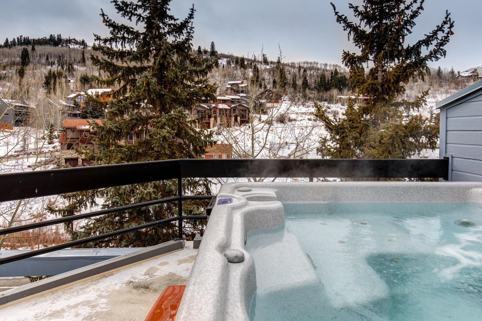 Sunspot 625-A4- Immerse in nature's beauty from our hot tub on the deck.