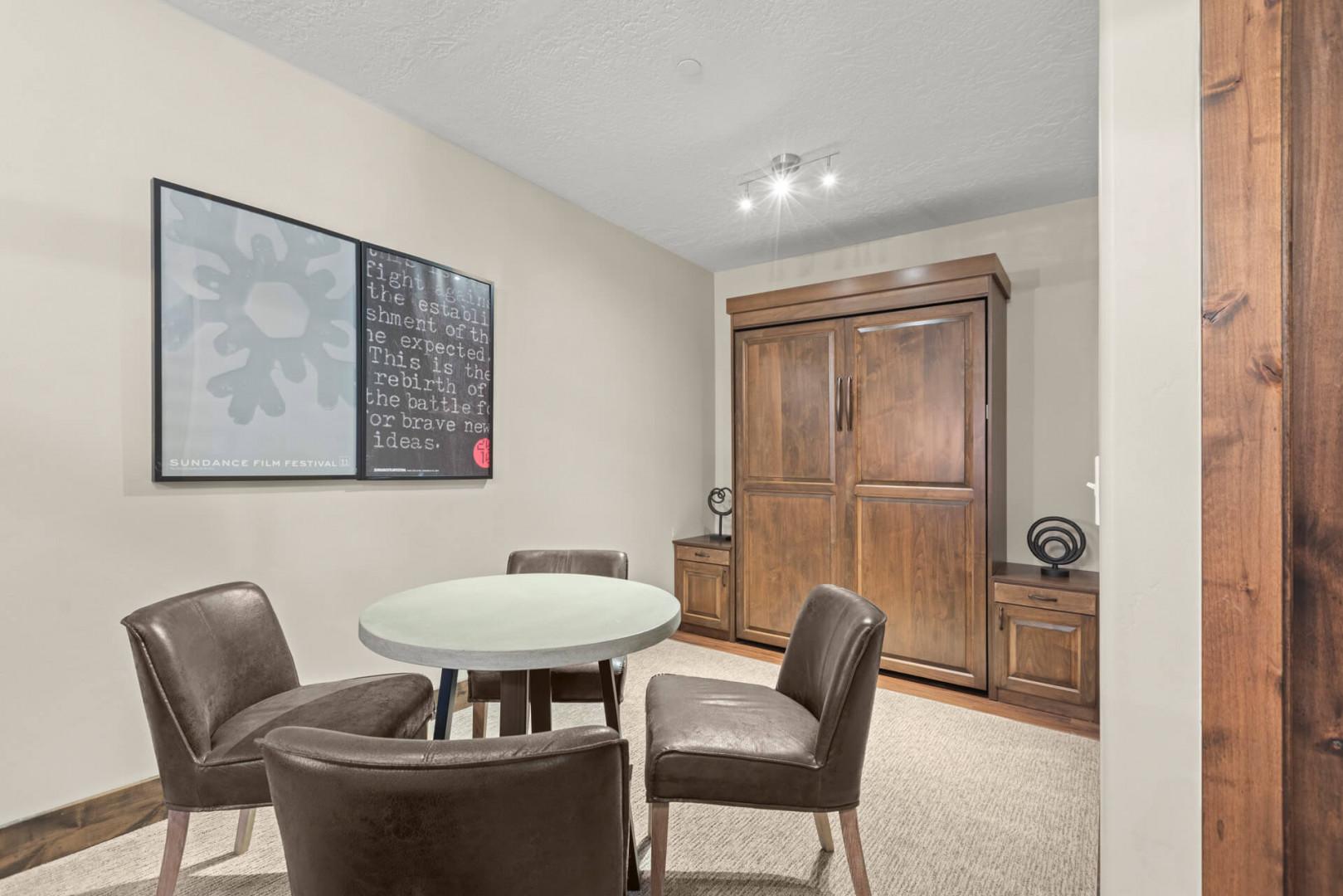 Retreat at Jordanelle 811: Lower level bedroom/den with Murphy bed