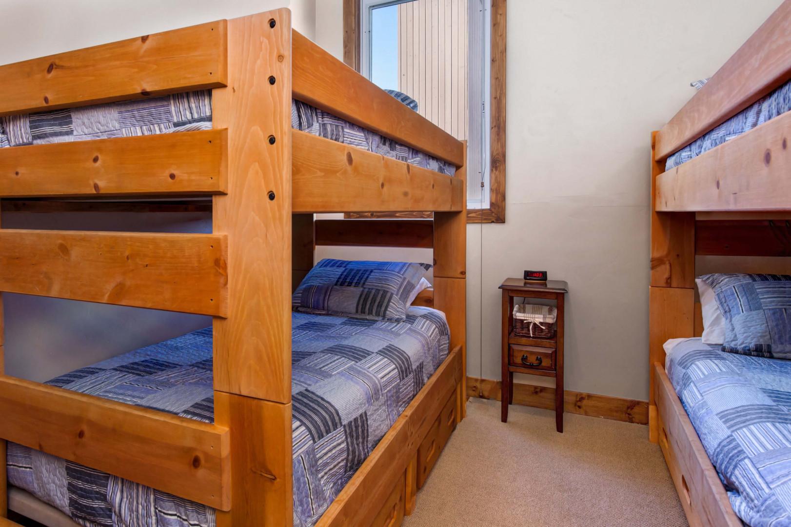 Cozy bunk beds perfect for sleepovers and late-night chats.