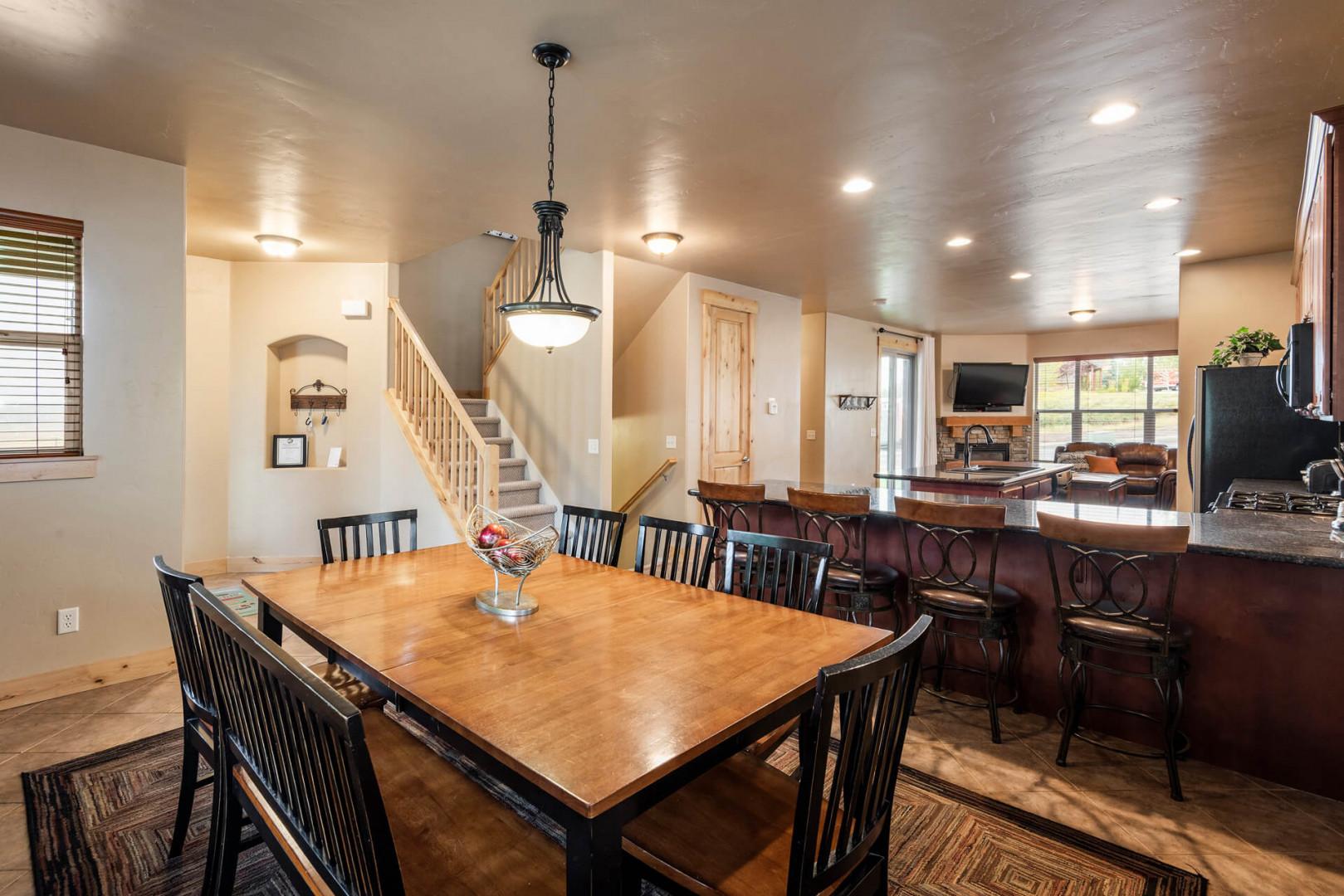 Bear Hollow 5557: Dining Room: "Gather around the table, pull up a bar stool, and enjoy."