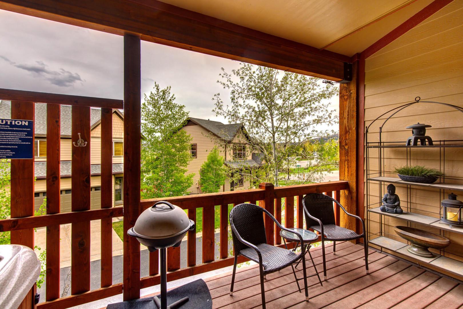 Bear Hollow Village 5610: Balcony off of Kitchen with BBQ and Hot Tub