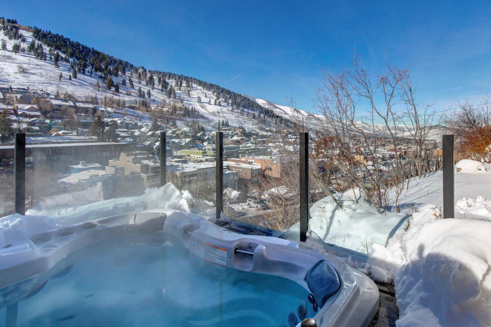 Private Hot Tub "Serene mountain view from your own private hot tub retreat.